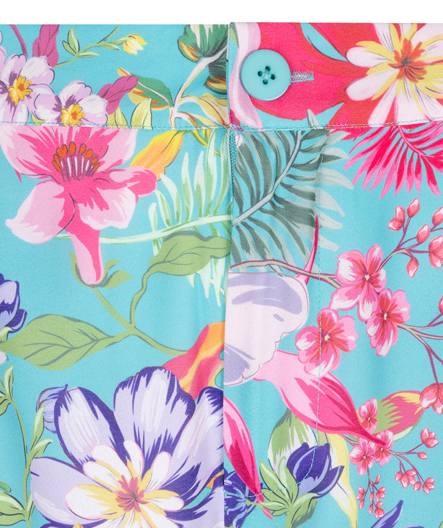 ESQUALO Aqua Floral Tropics Trousers