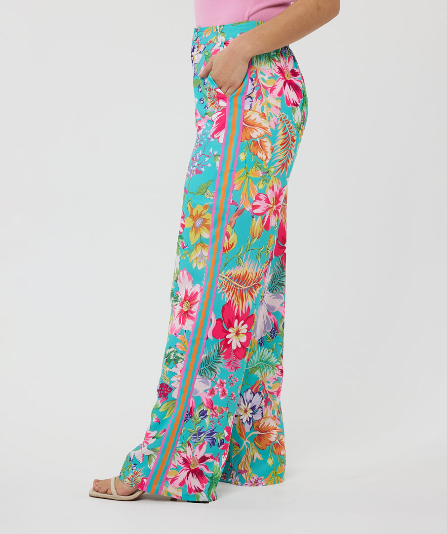 ESQUALO Aqua Floral Tropics Trousers