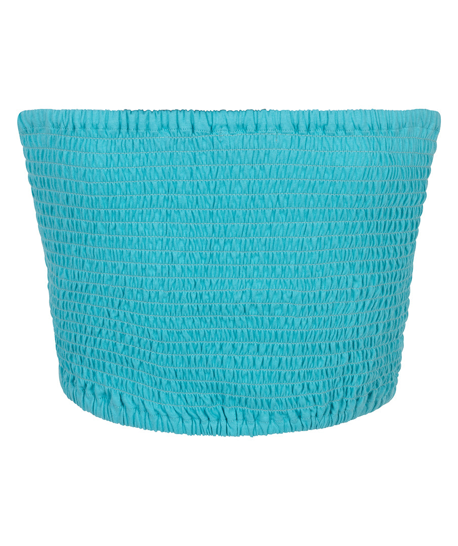 ESQUALO Aqua Smocked Bandeau Top