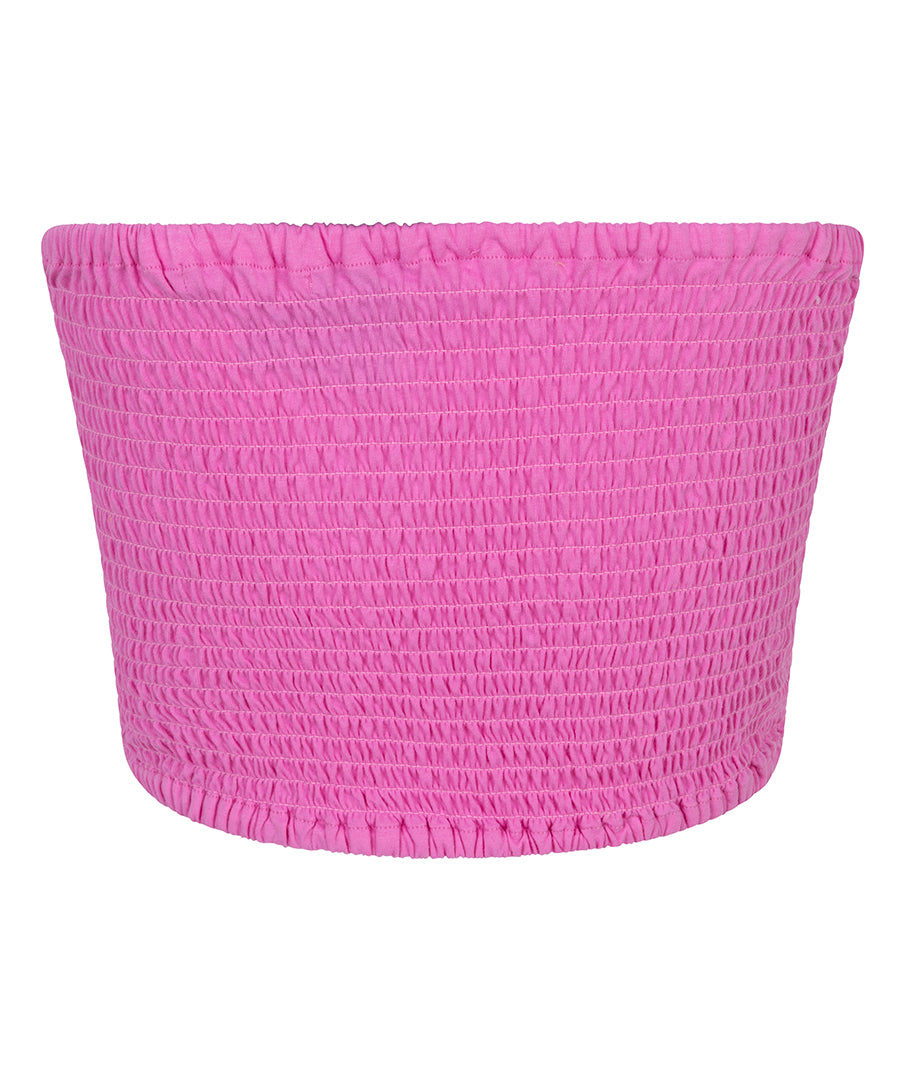 ESQUALO Pink Smocked Bandeau Top