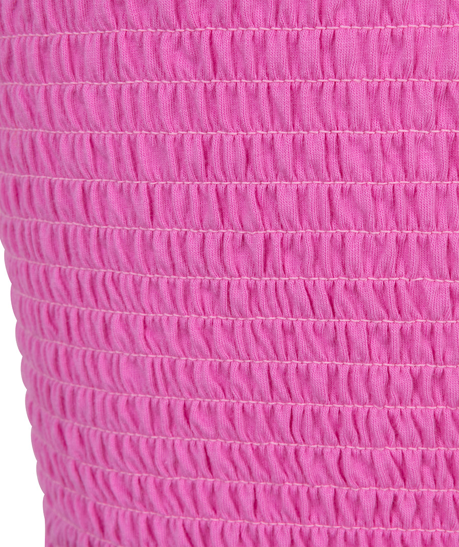 ESQUALO Pink Smocked Bandeau Top
