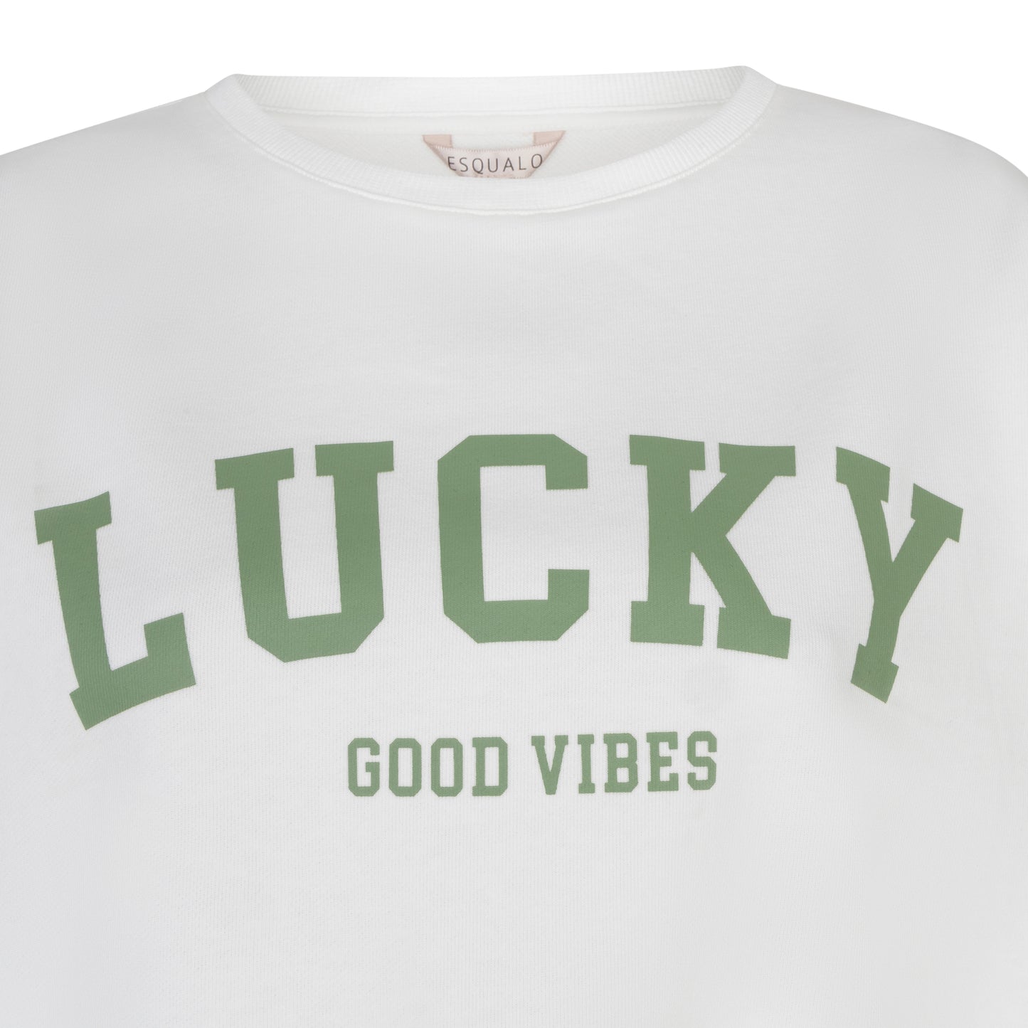 ESQUALO LUCKY Graphic Tee – White Cotton Blend Relaxed Fit T-Shirt