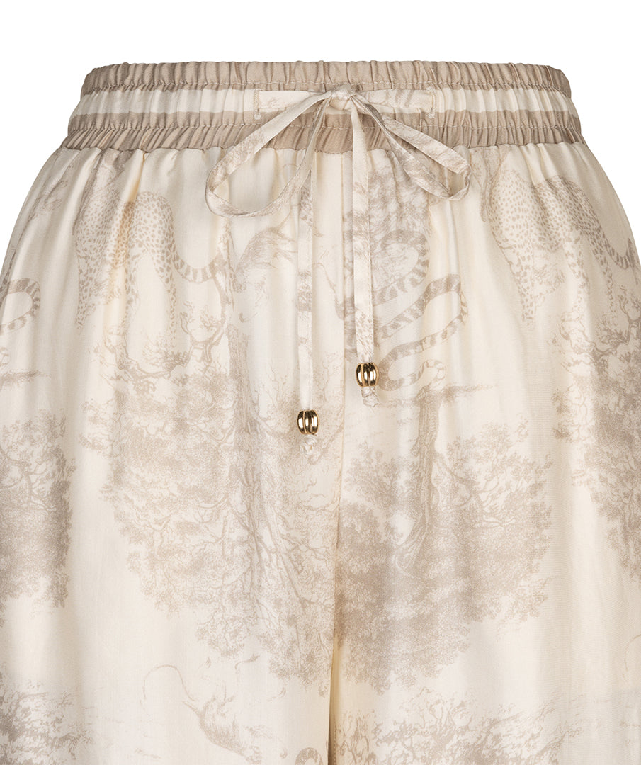 ESQUALO EDEN Safari Satin Pants – Wide-Leg Neutral Luxury Trousers