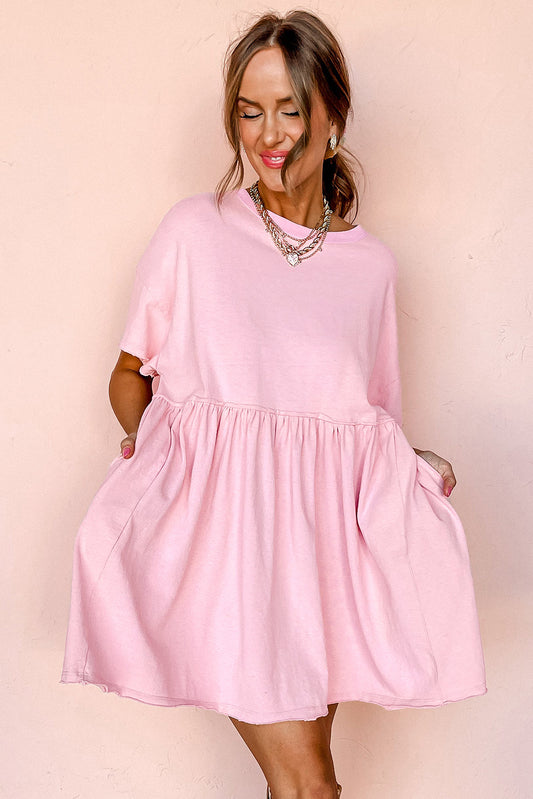 ROSIE Bubblegum Pink Babydoll T Shirt Dress
