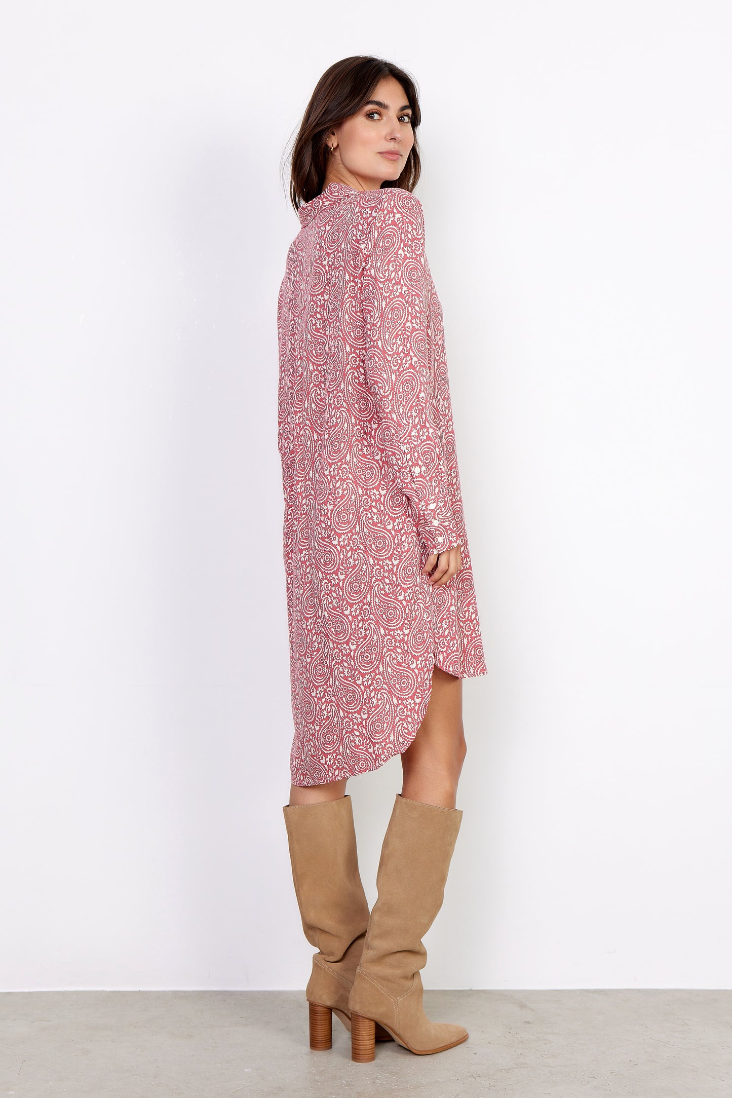 SOYA CONCEPT MOLLY 3 Berry Paisley Tunic Shirt Dress