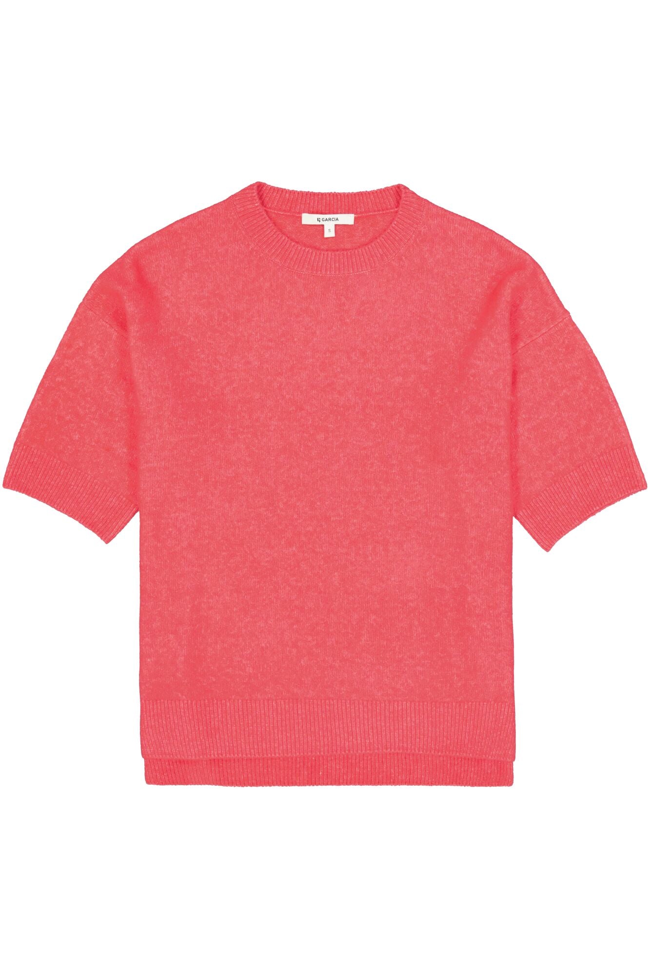 GARCIA MELROSE Coral Pink Short Sleeve Pullover Knit