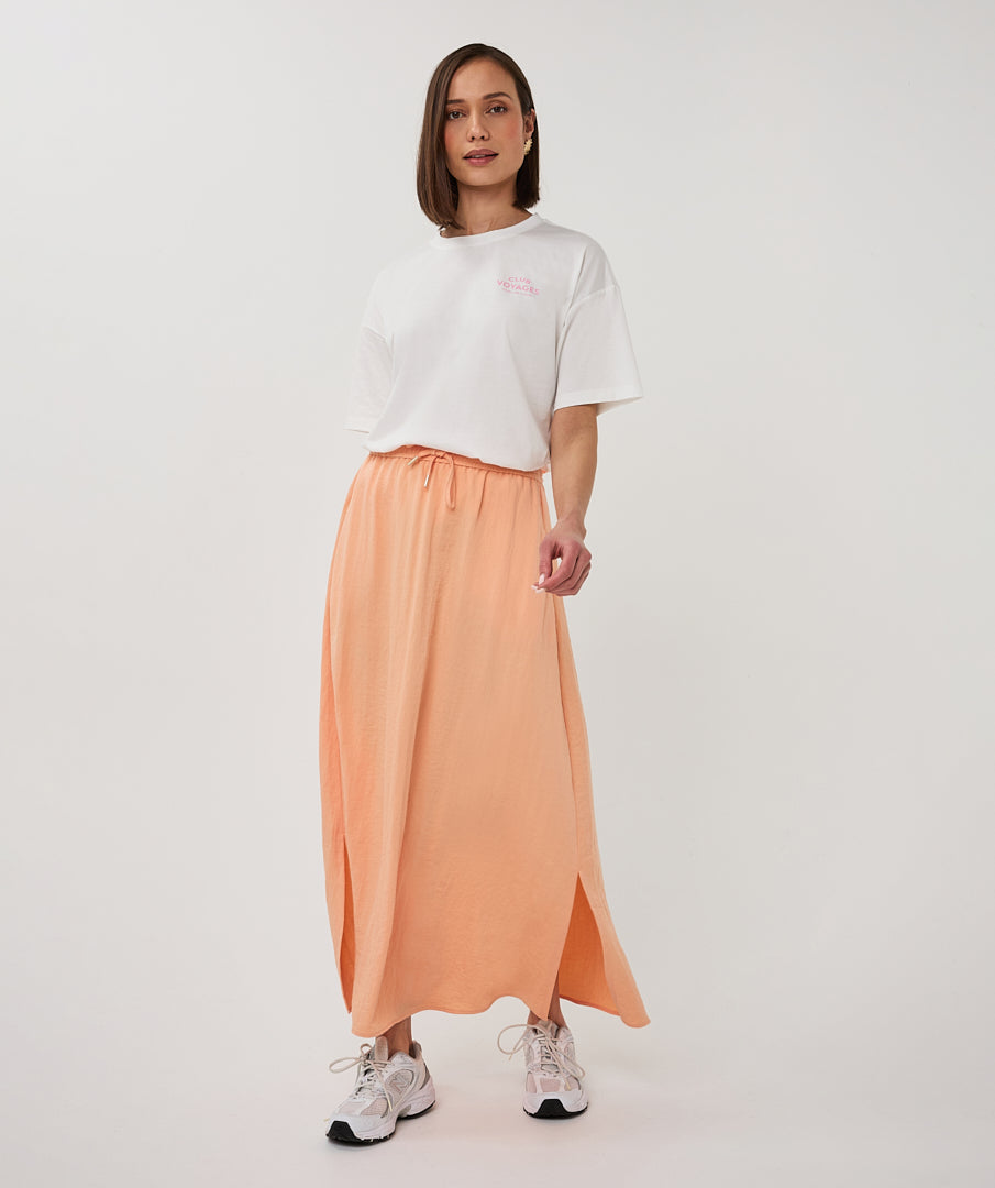 ESQUALO GIGI TRAVEL Exotic Colorful Floral Print White Tee