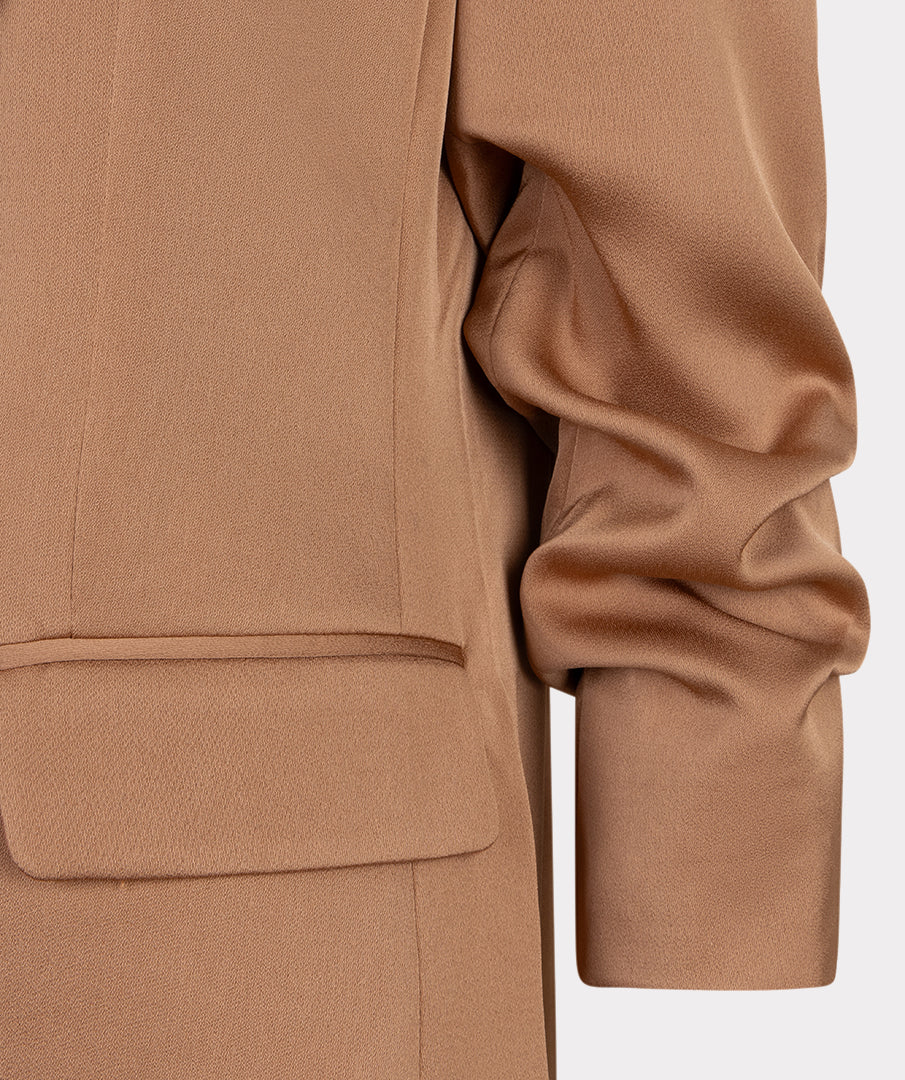 ESQUALO EMERY Tan Cappucino Café 3/4 Sleeve Luxe Blazer Jacket