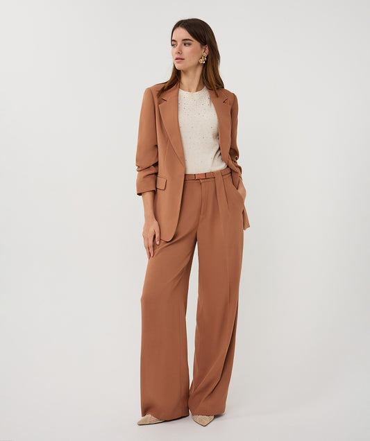 ESQUALO EMERY Tan Cappucino Café Luxe Trousers