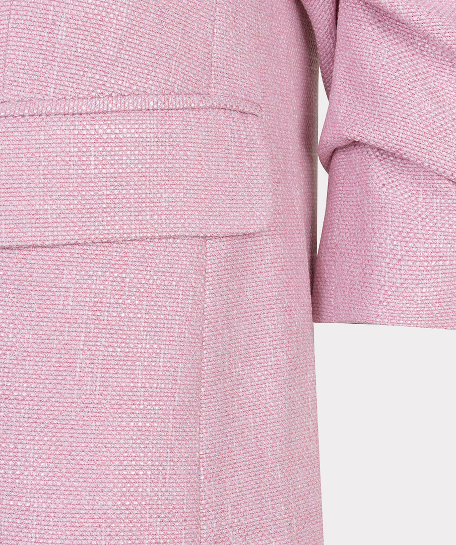 ESQUALO ROSE Fresh Pink Linen-Look 3/4 Sleeve Blazer Jacket