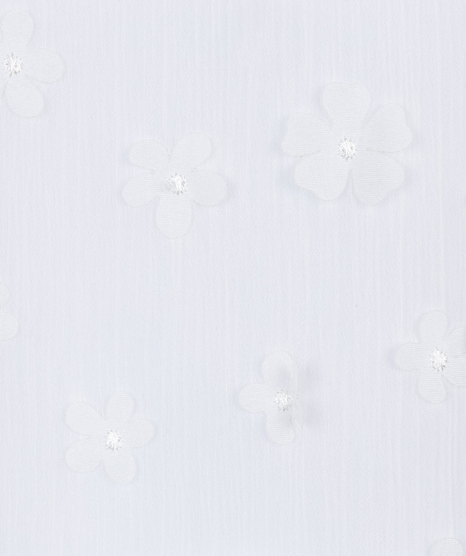 ESQUALO DAISY Elegant Floral Appliqué Sheer Blouse