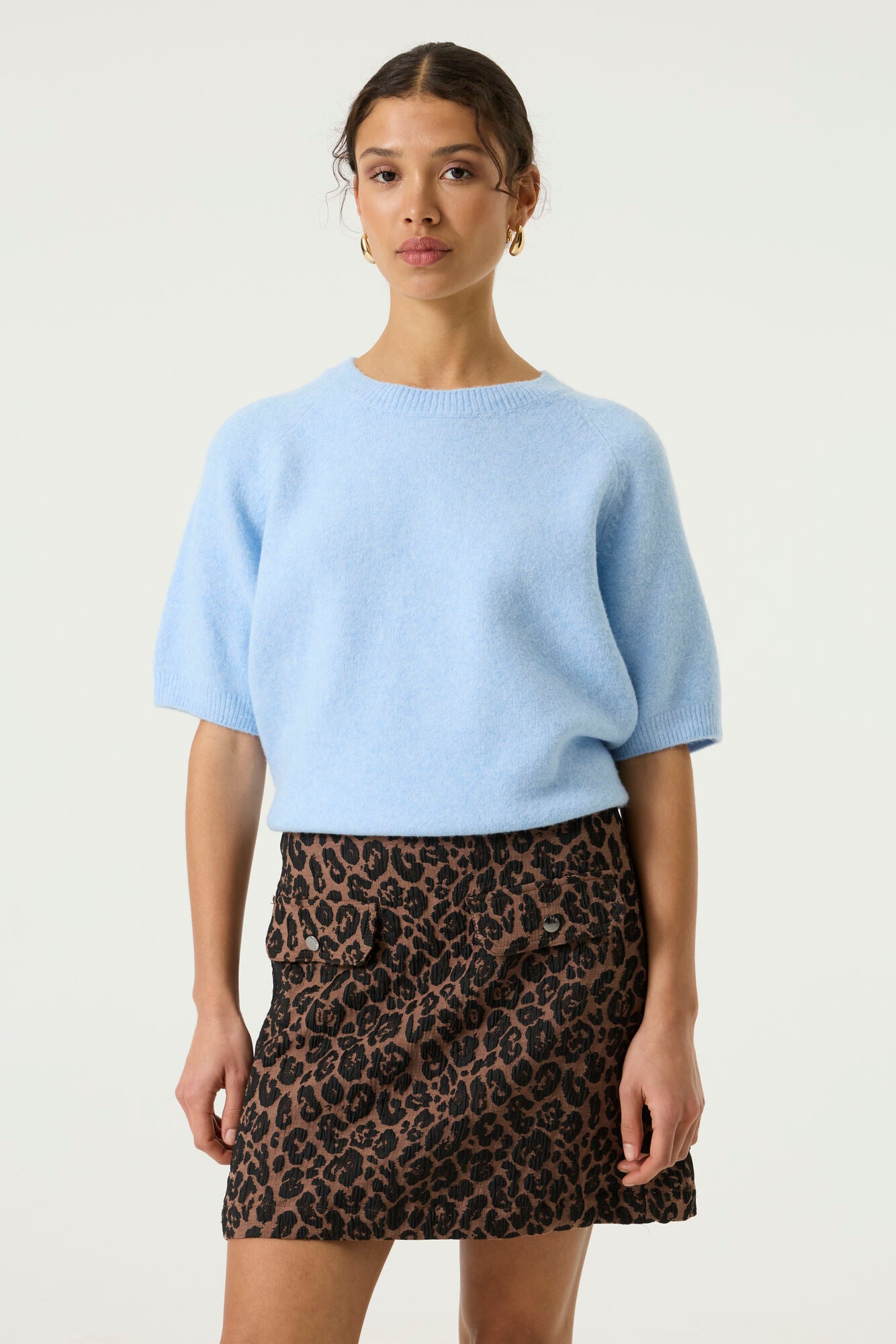 GARCIA SKYLER Blue Short Sleeve Pullover Knit