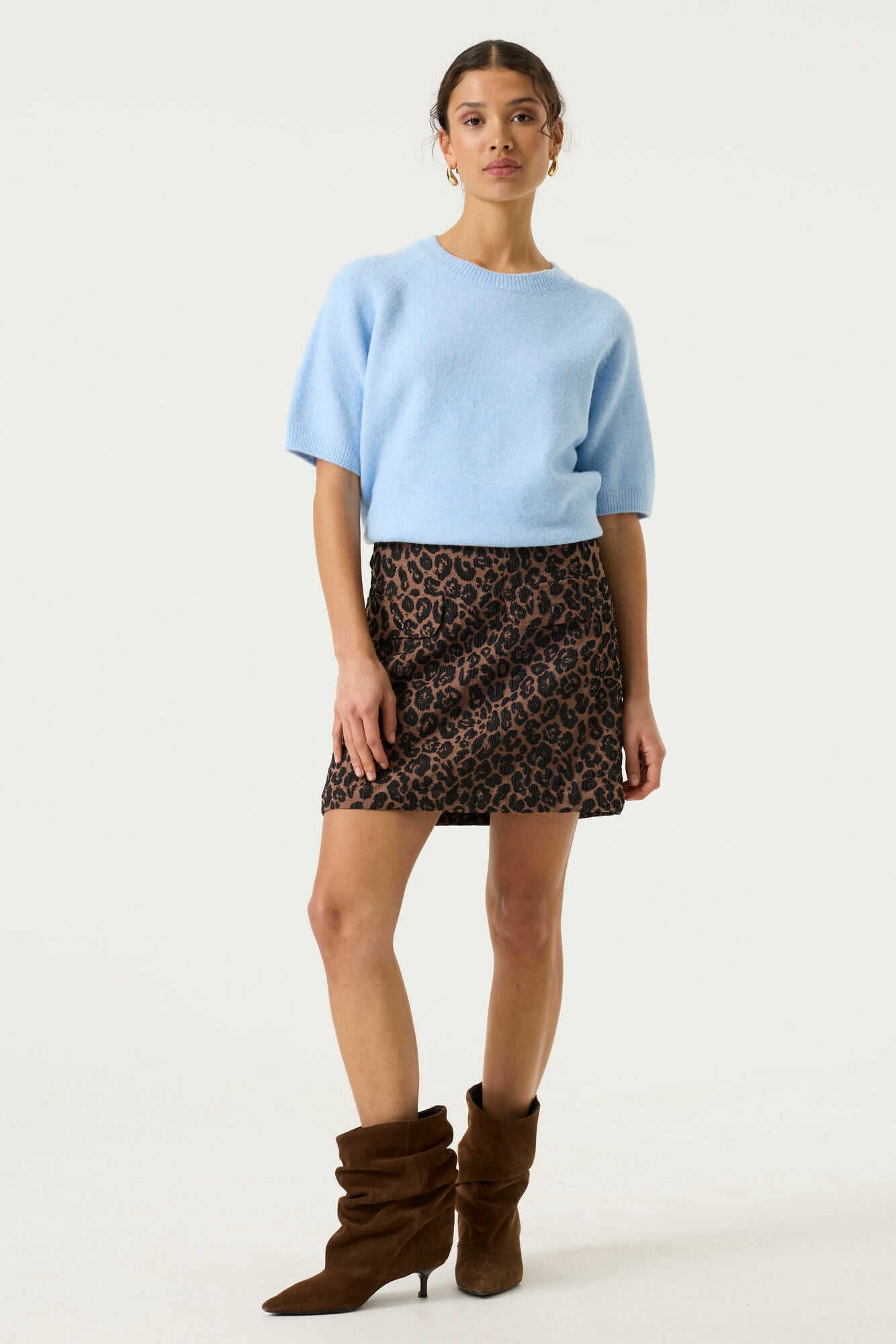 GARCIA SKYLER Blue Short Sleeve Pullover Knit