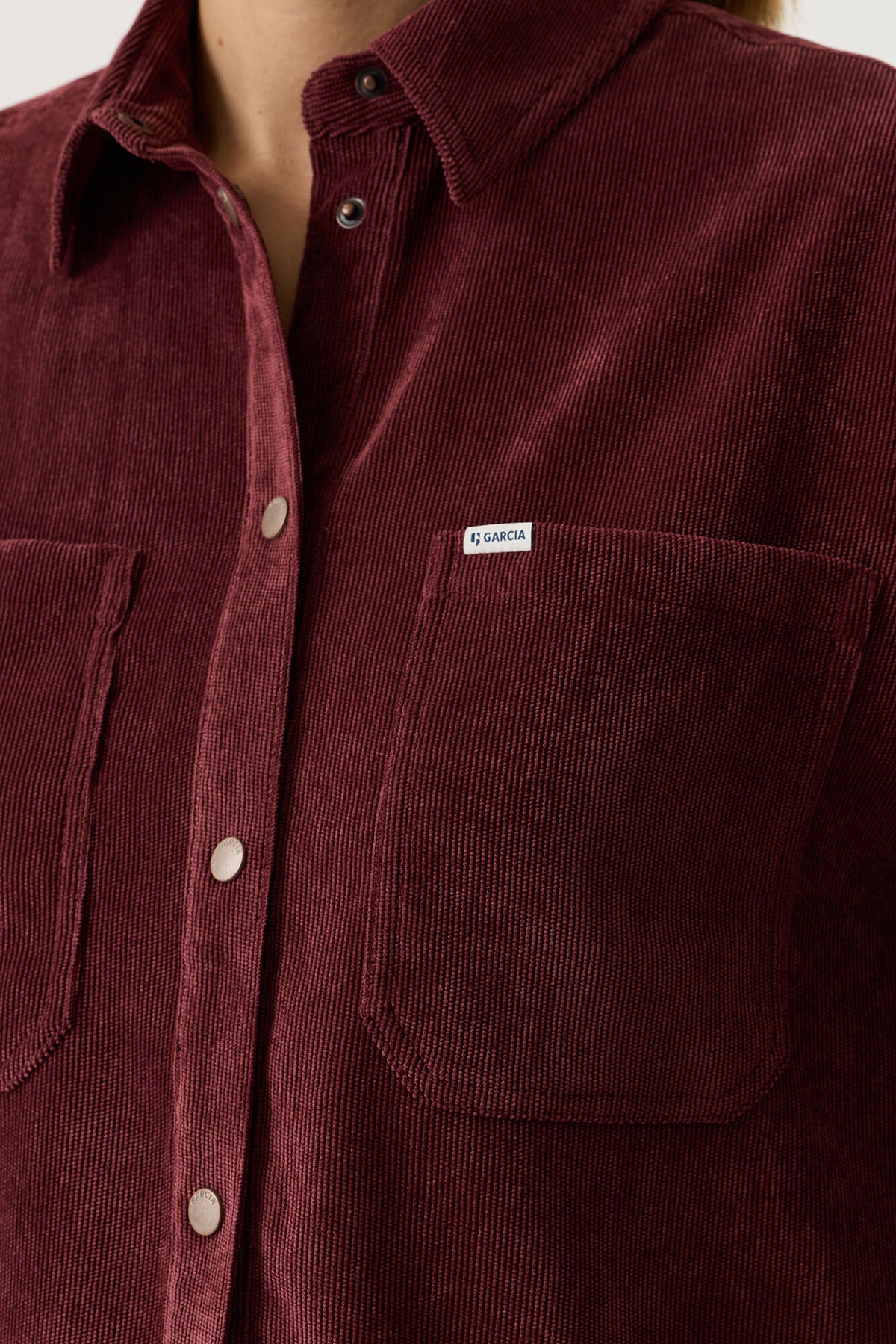 GARCIA ADDISON Bordeaux Burgundy Red Corduroy Shirt Jacket