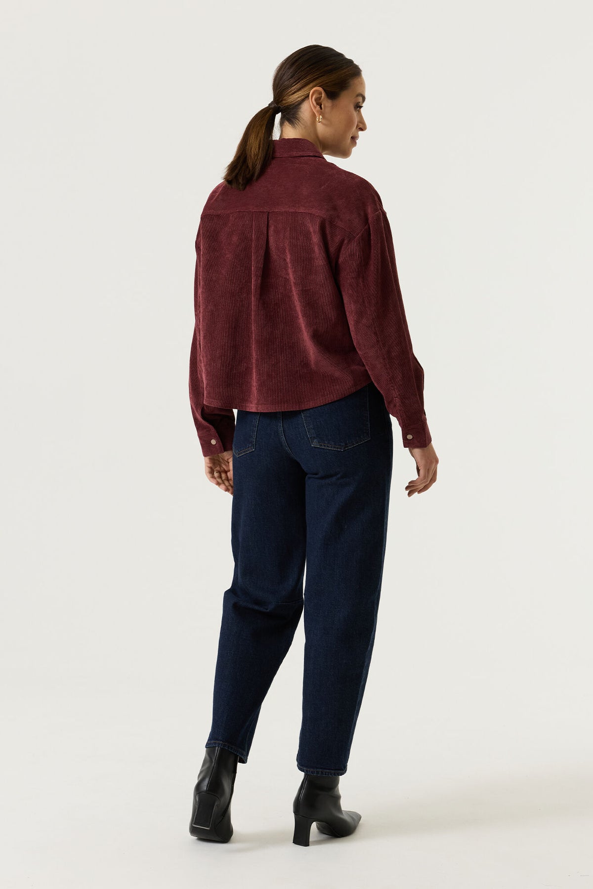 GARCIA ADDISON Bordeaux Burgundy Red Corduroy Shirt Jacket