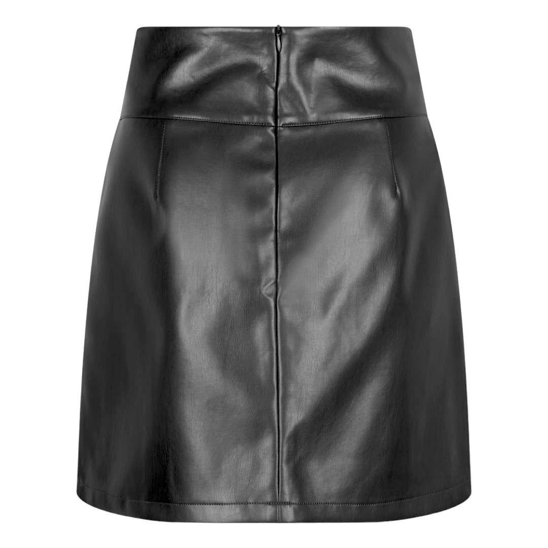 ESQUALO Black Faux Leather Skirt
