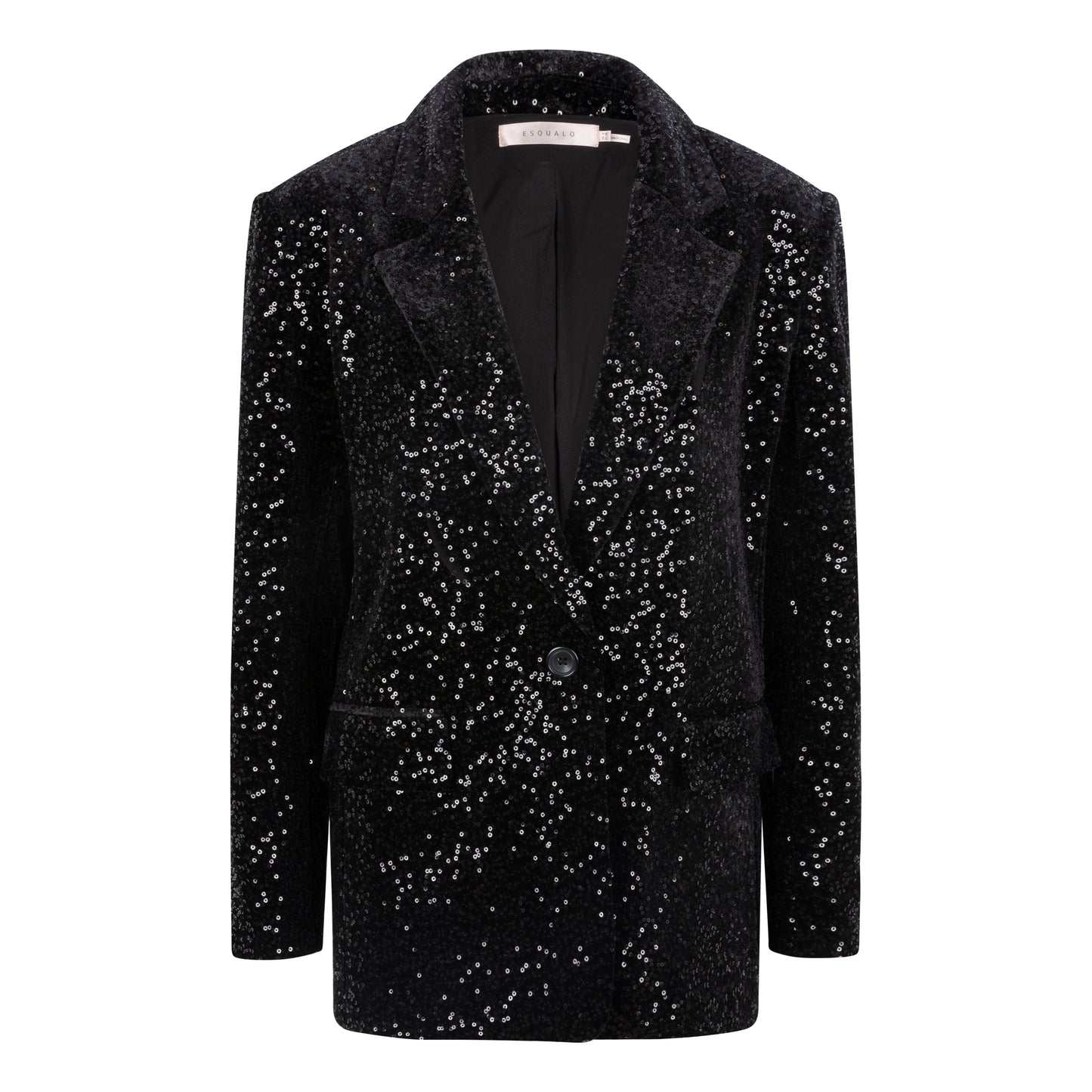 ESQUALO Black Velvet Sequin Blazer