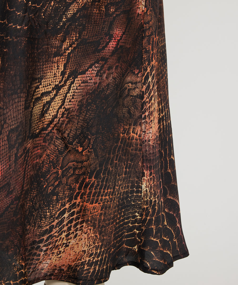 ESQUALO "Sneaky Eve'' Snake Print Long Skirt