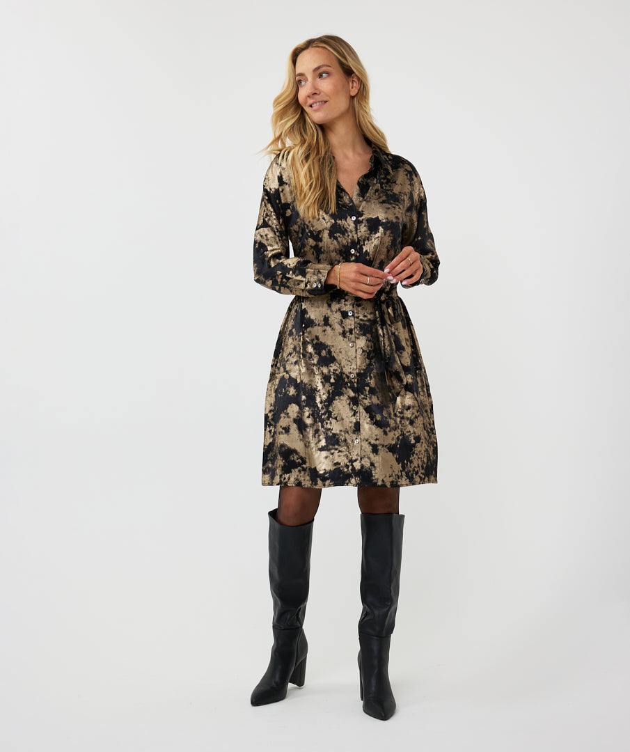 ESQUALO Starlight Black & Gold Dress