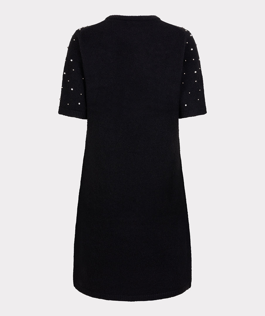 ESQUALO ELENA Black Pearl Knit Dress