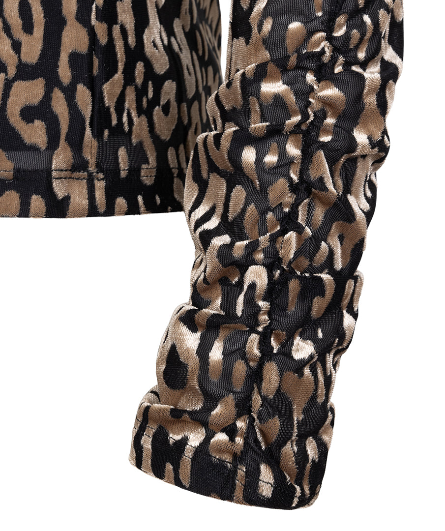 ESQUALO SAHARA Black & Gold Mesh Longsleeve Top