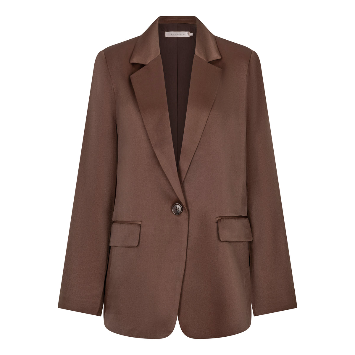 ESQUALO DAKOTA Cinnamon Coffee Brown Satin Blazer