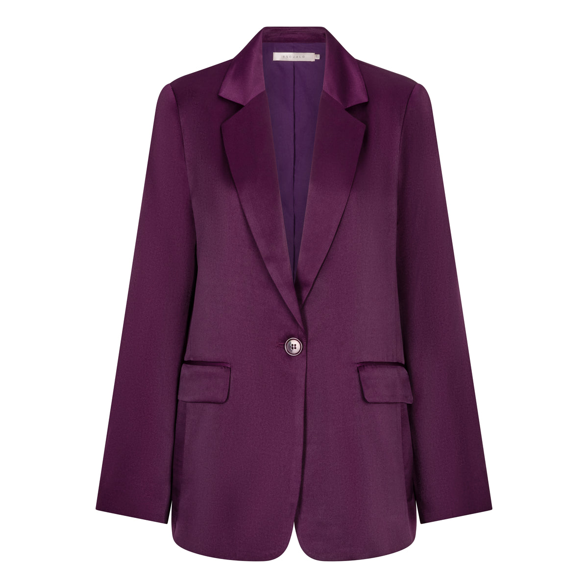 ESQUALO DAKOTA Beetroot Burgundy Purple Satin Blazer