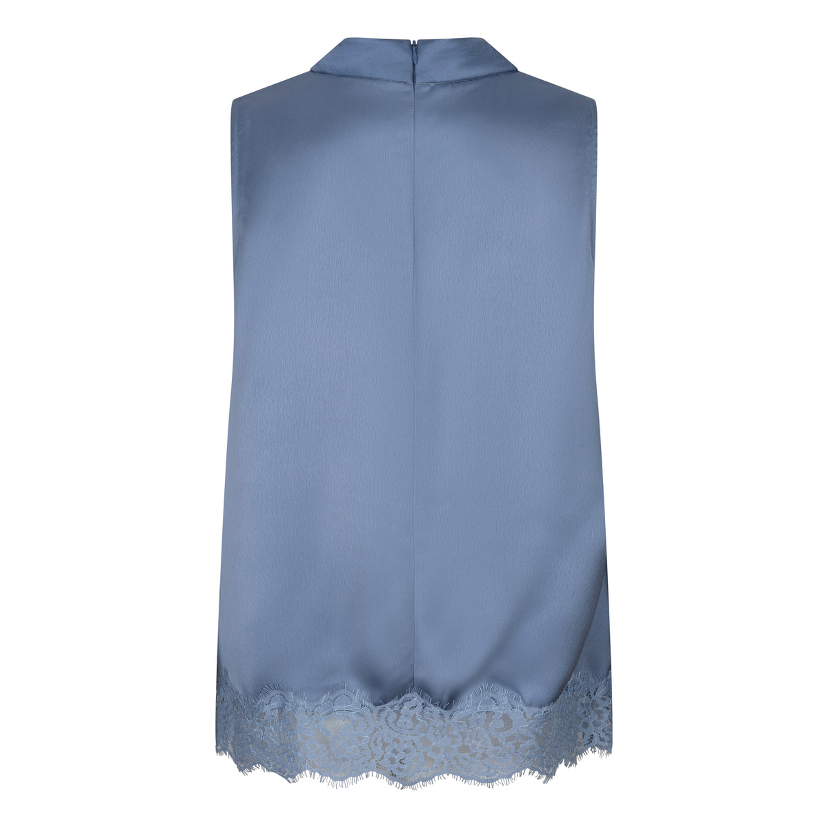 ESQUALO PHOEBE Slate Blue Satin Lace Top