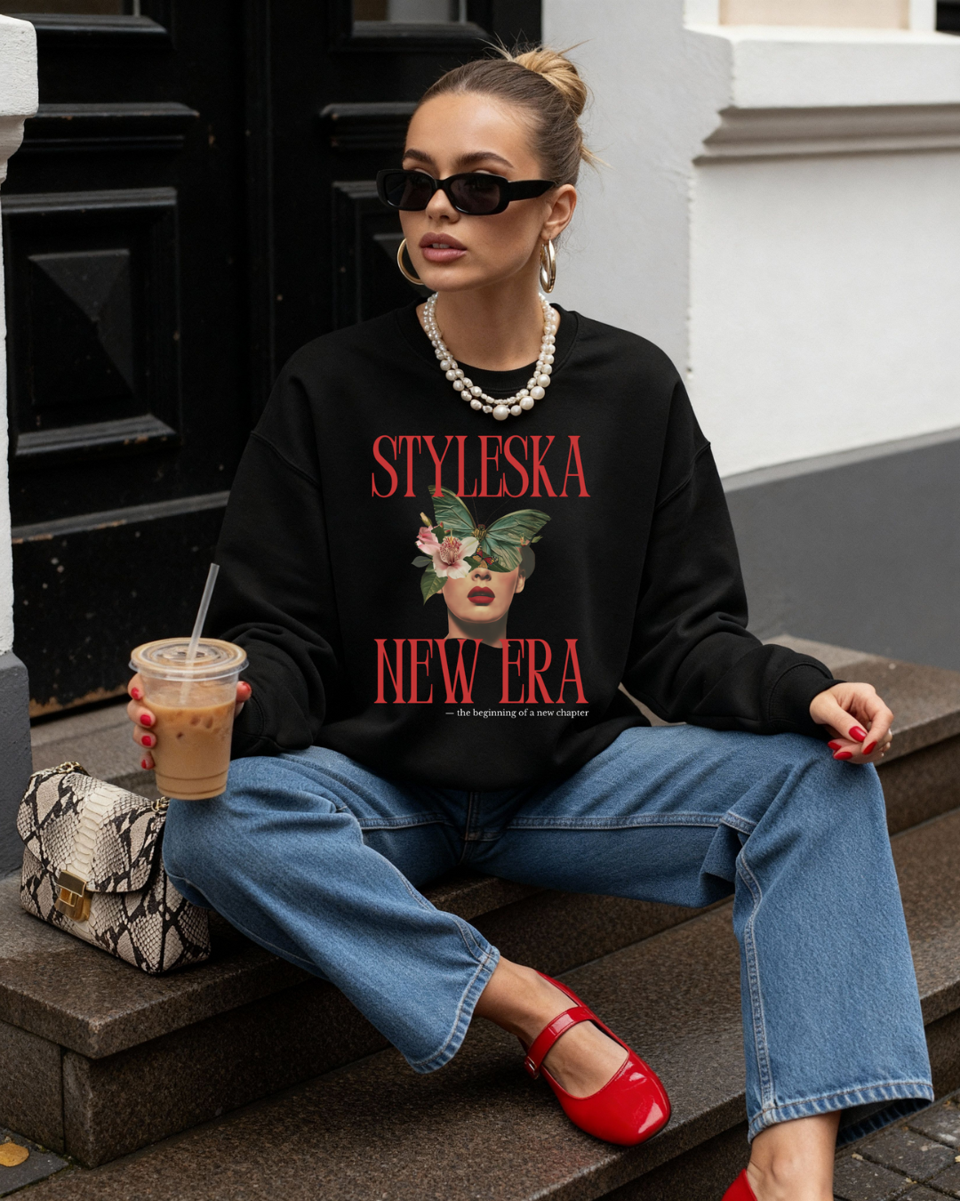 STYLESKA NEW ERA Graphic Crewneck | Gildan 18000 | Statement Sweatshirt | Unisex Fit