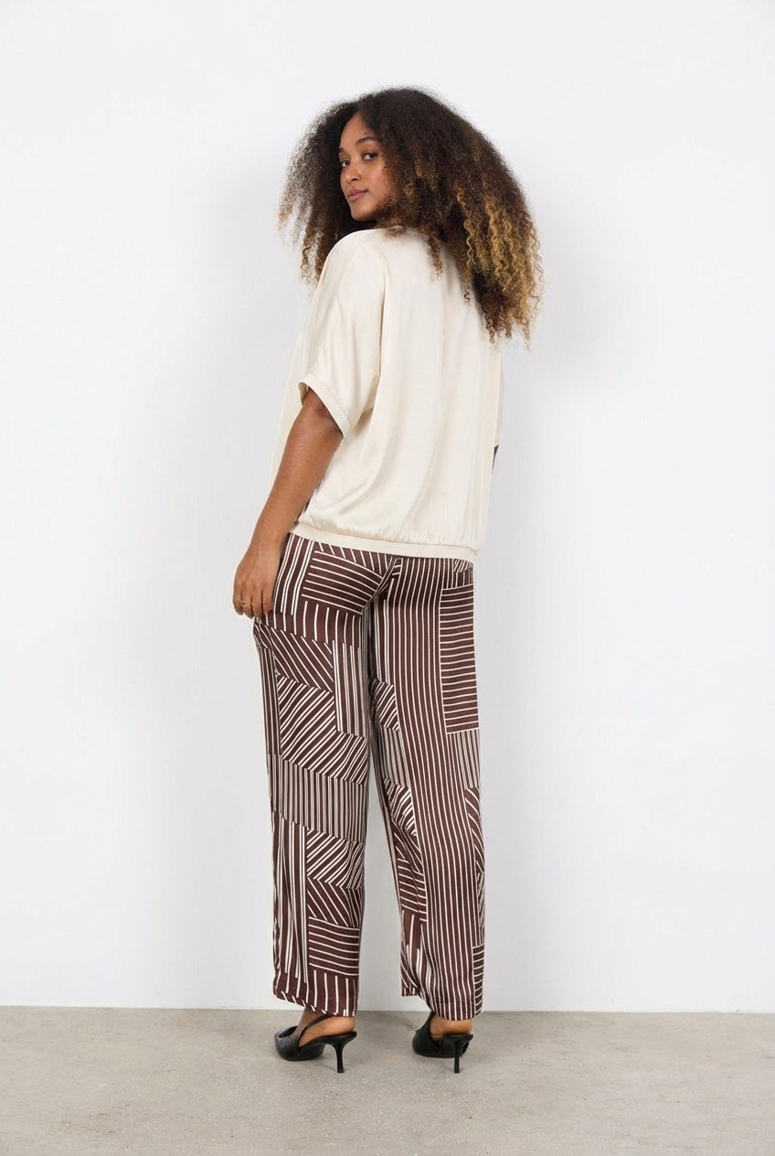 SOYA CONCEPT THILDE Off-White Cream Satin Blouse