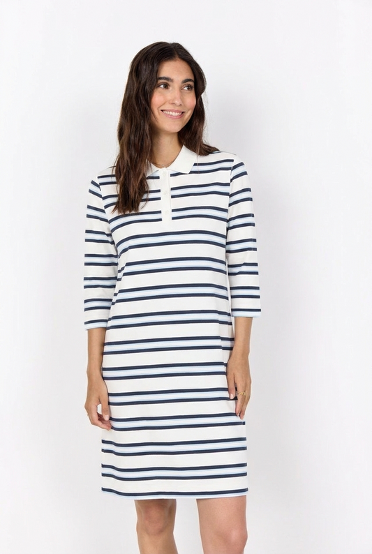 SOYA CONCEPT Brigitte Navy Stripe Polo Dress – Feminine Casual Dress