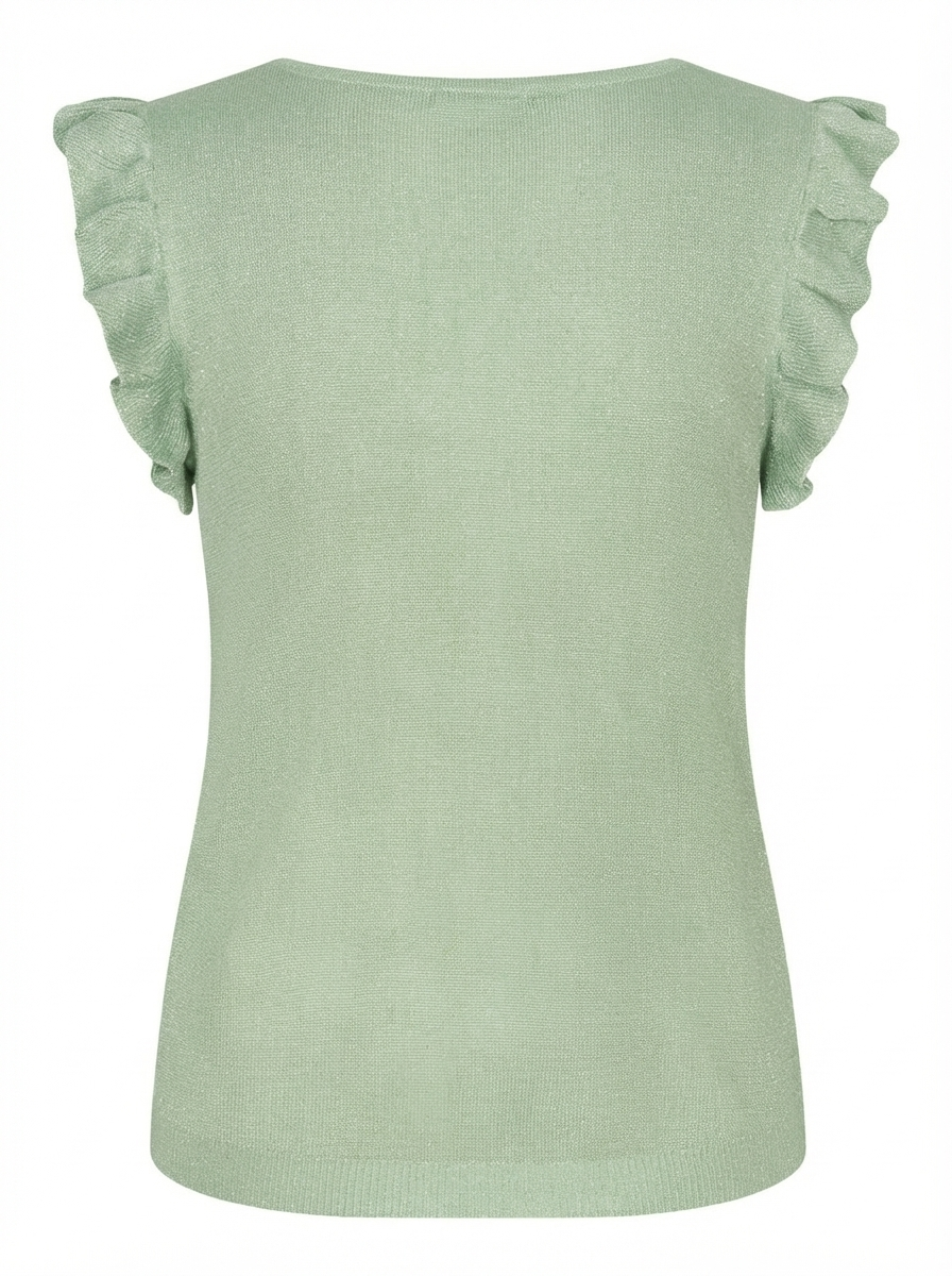 ESQUALO Ella Sage Green Ruffle Knit Cami