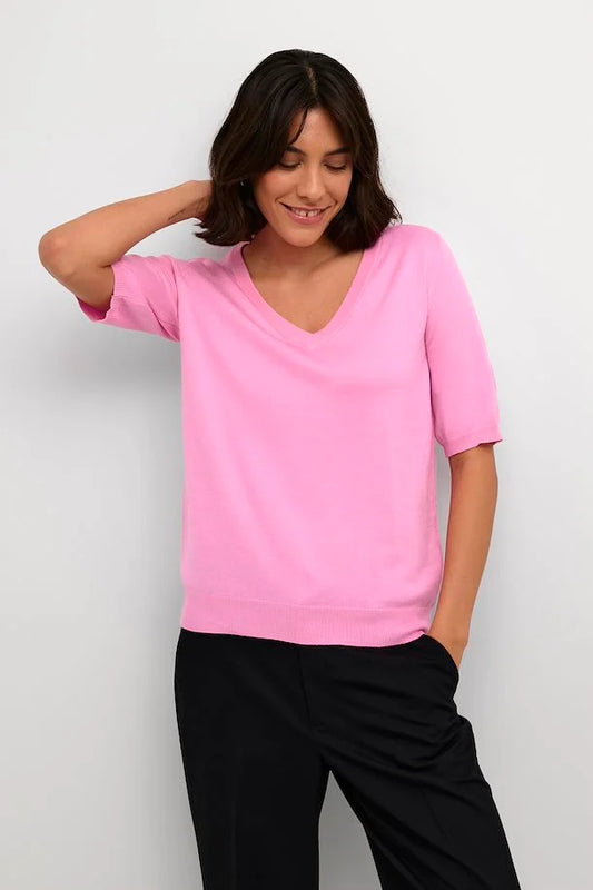 KAFFE LIZZA Rosebloom V Neck Pullover Knit