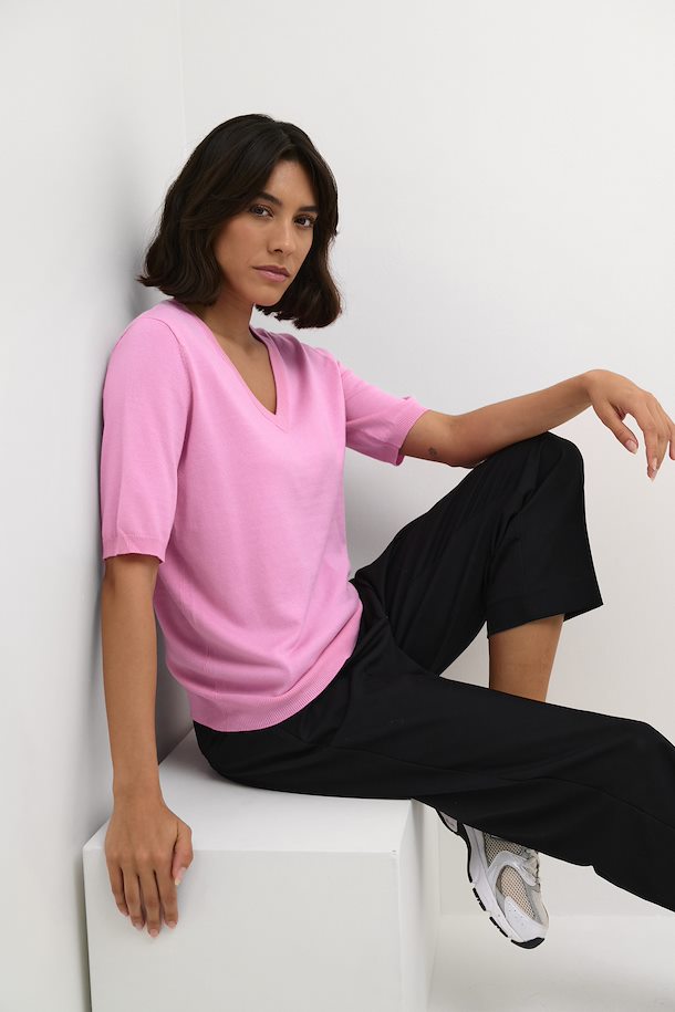 KAFFE LIZZA Rosebloom V Neck Pullover Knit