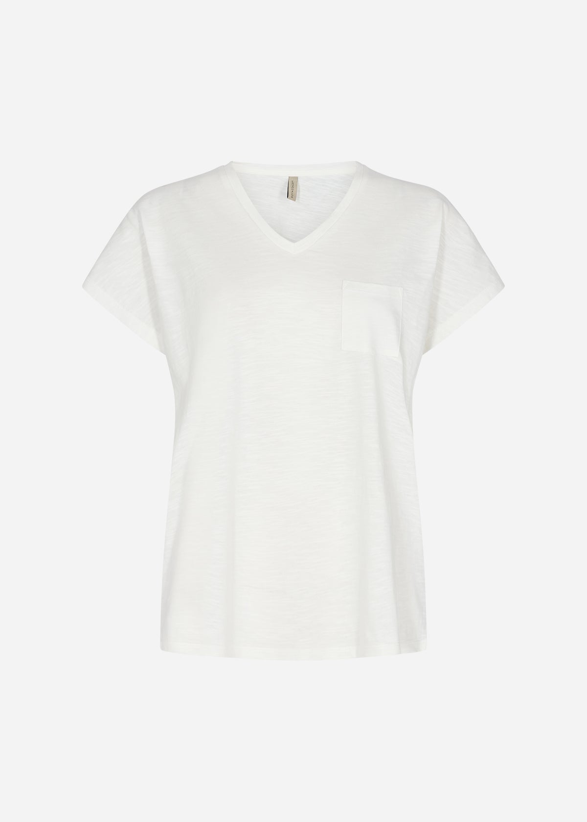 SOYA CONCEPT Babette 32 100% Organic Cotton White Basic Short Sleeve Pocket Tee