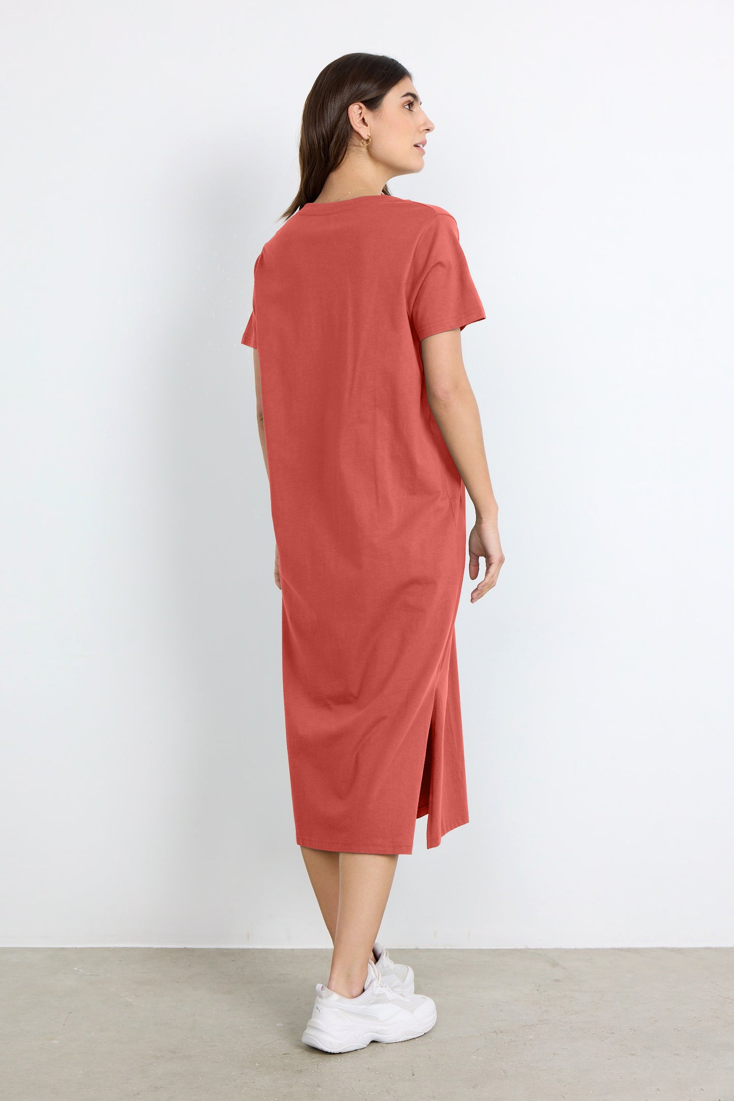 SOYA CONCEPT DERBY 3 100% Organic Cotton Dusty Red Shirt Tunic Dress