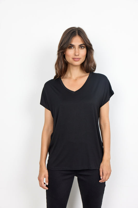 SOYA CONCEPT Marica 32 Black Basic Vneck Tee