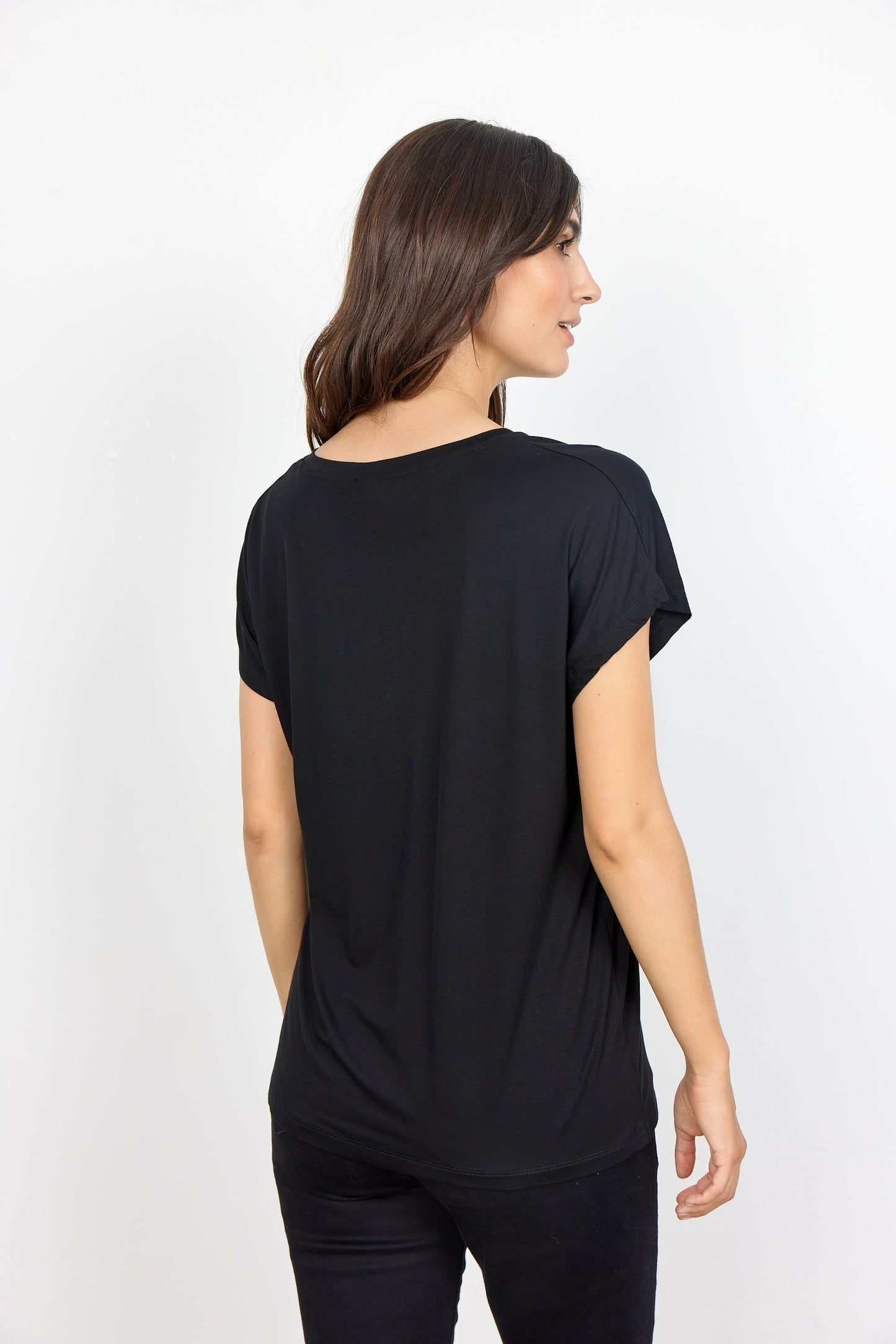 SOYA CONCEPT Marica 32 Black Basic Vneck Tee
