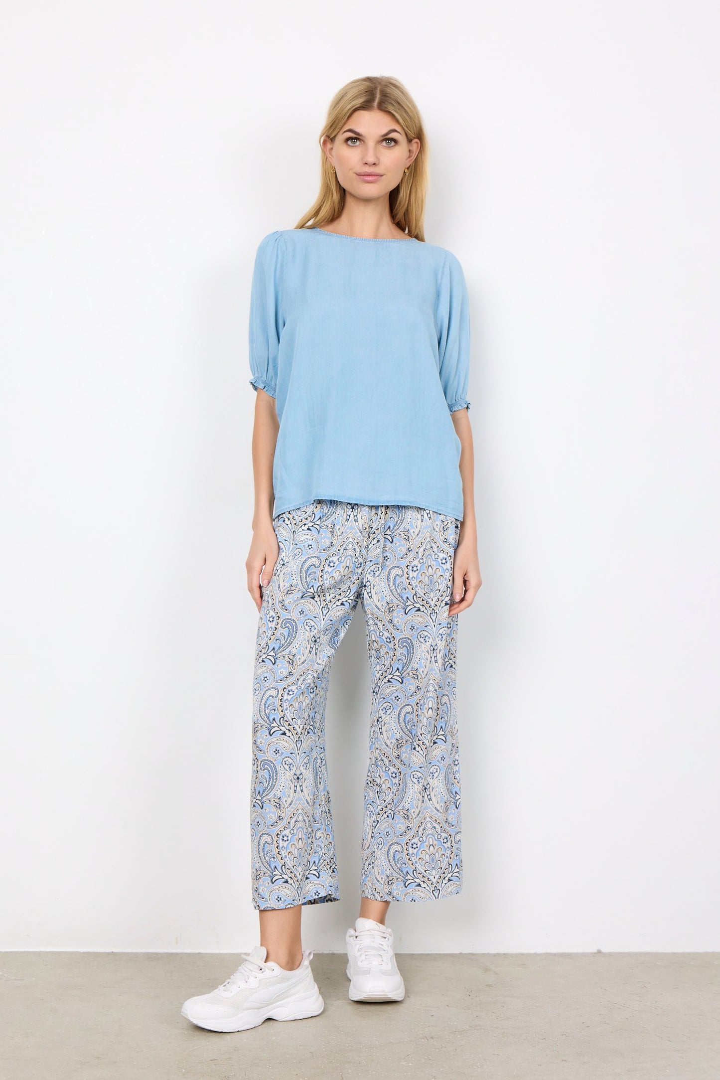 SOYA CONCEPT Liv 42 Light Blue Denim Short Sleeve Top