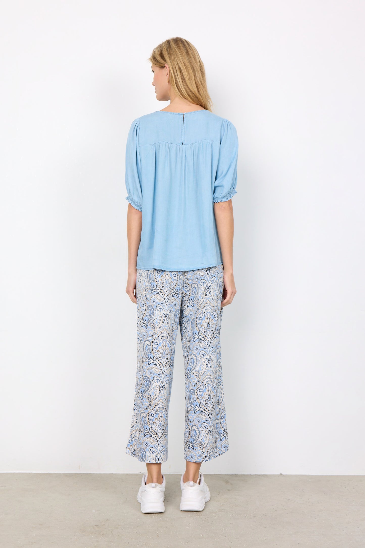 SOYA CONCEPT Liv 42 Light Blue Denim Short Sleeve Top