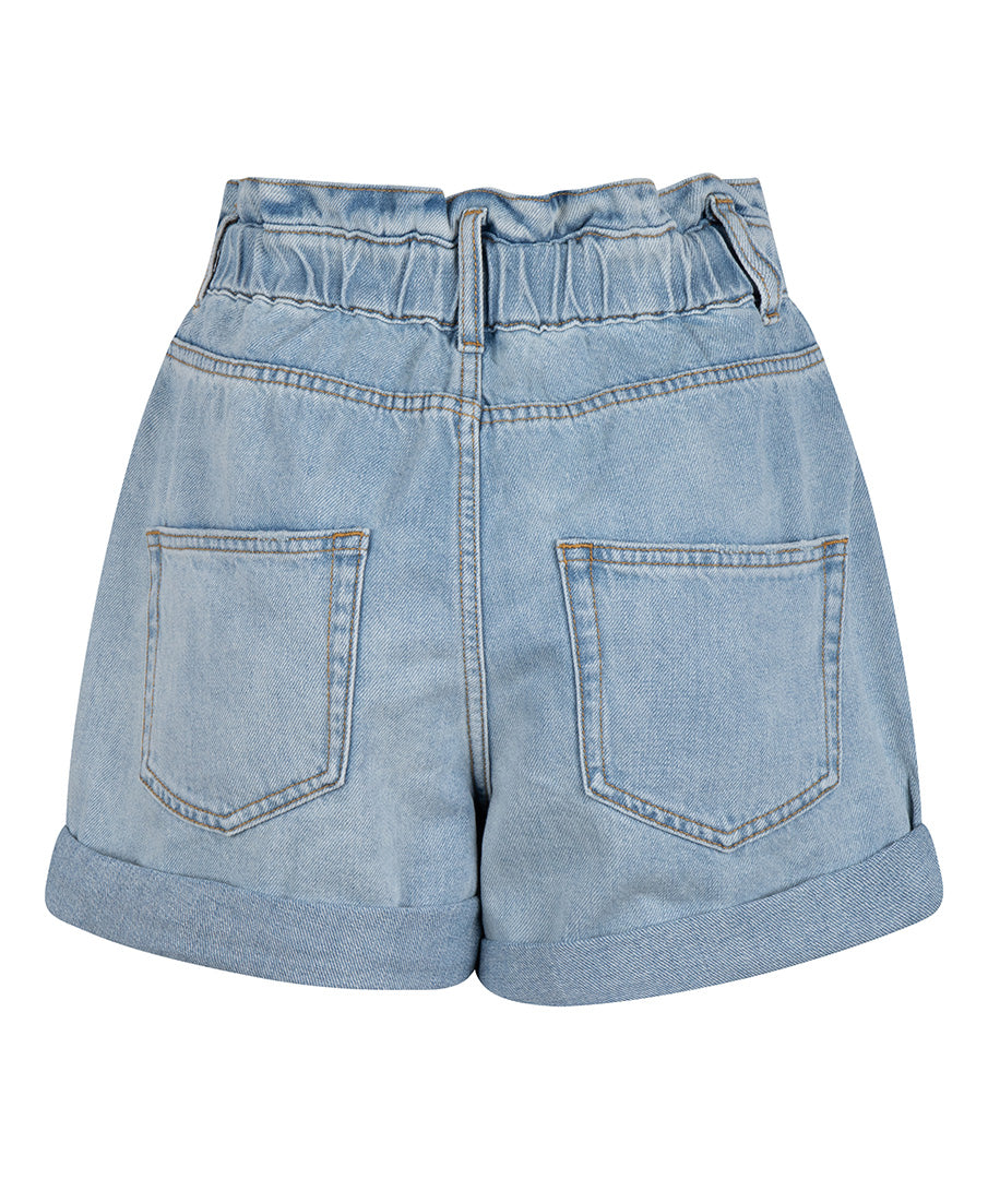 ESQUALO Paperbag Mom Style Denim Jean Shorts