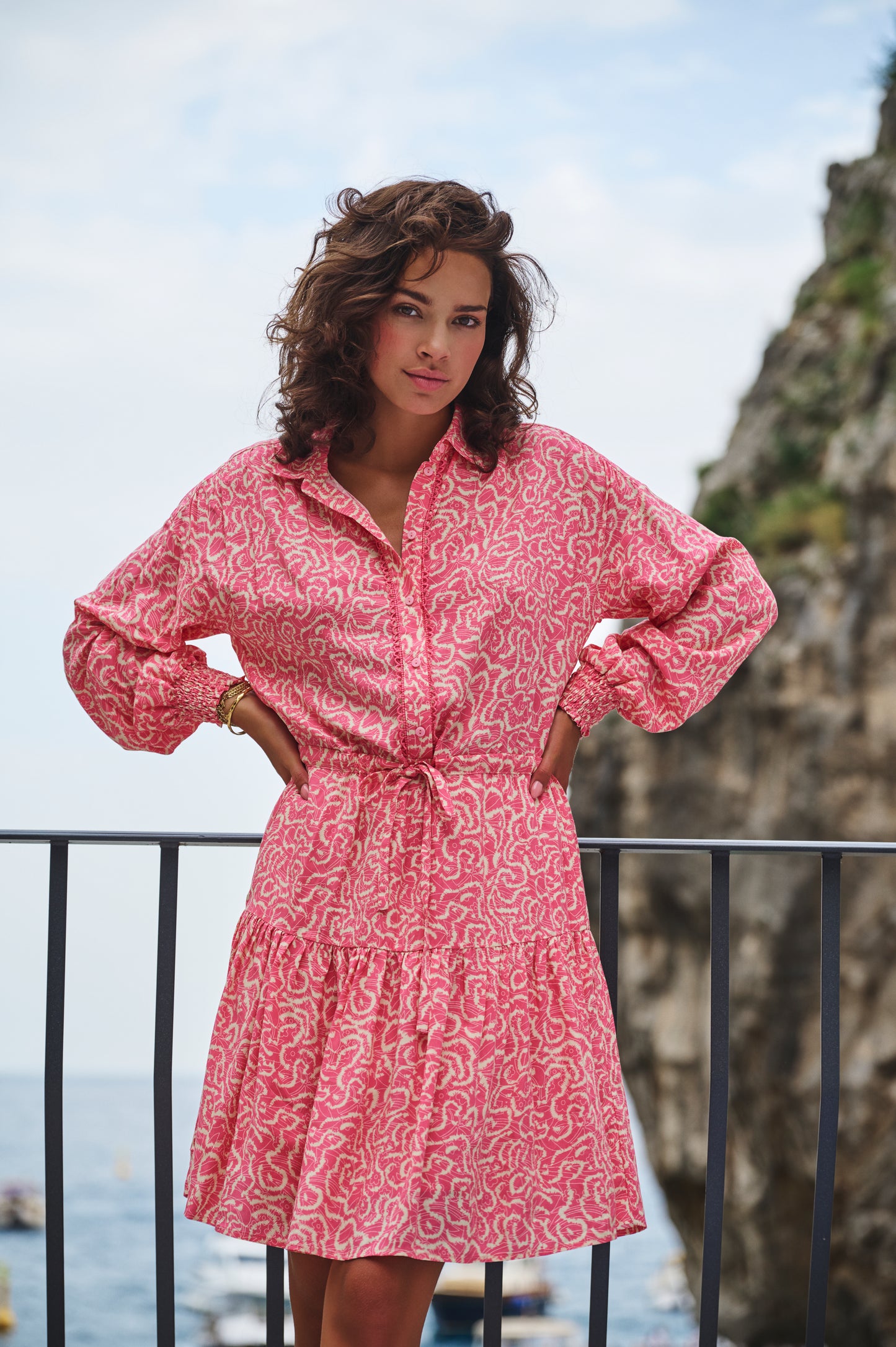 ESQUALO Lace Vibrant Vacay Print Dress