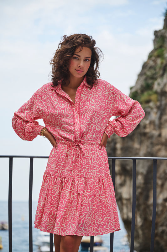 ESQUALO Lace Vibrant Vacay Print Dress