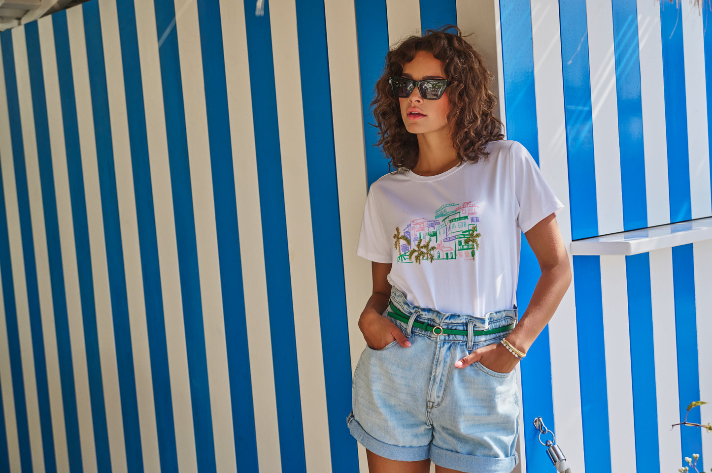 ESQUALO Paperbag Mom Style Denim Jean Shorts